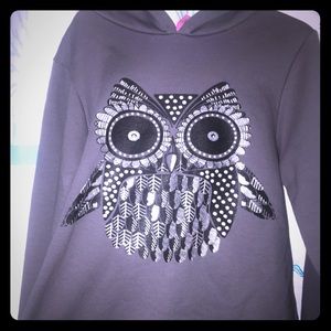 Kids grey owl hoodie (L)